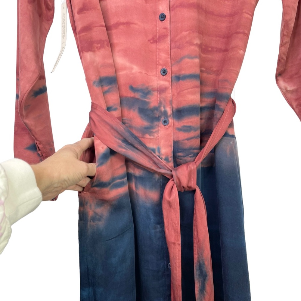 NWT Anthropologie Cloth & Stone Claudia Tie-Dye Maxi Shirtdress - Picture 5 of 12